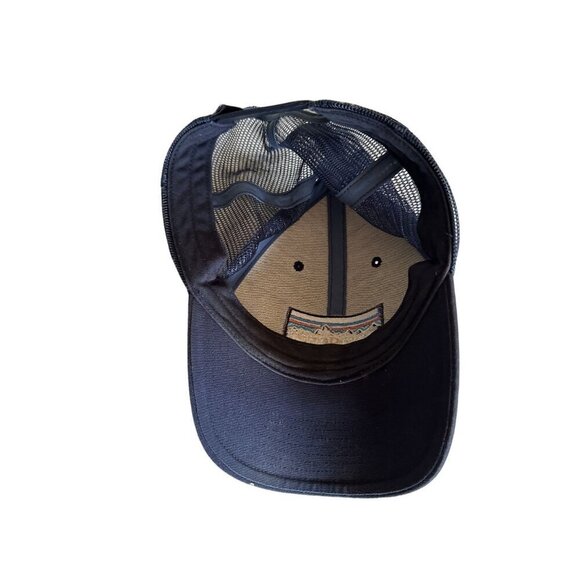 Patagonia Navy Blue Mesh Trucker Hat Adjustable Snapback Logo Cap Unisex - Picture 4 of 6